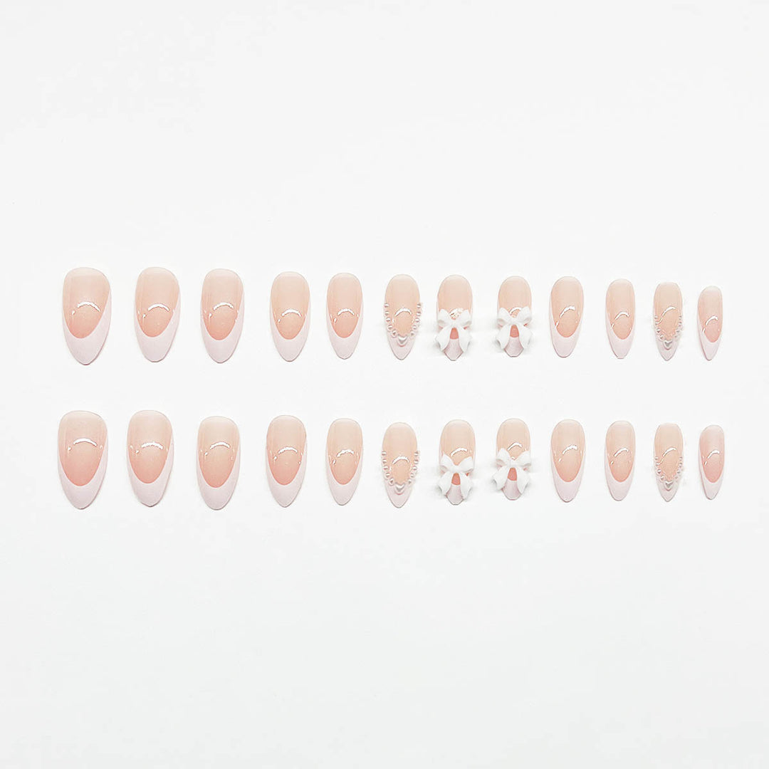 Elegant 3D Bow-Embellished Nail Art Extensions Bowlift