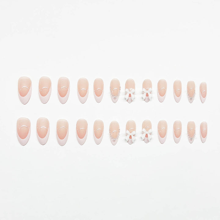 Elegant 3D Bow-Embellished Nail Art Extensions Bowlift