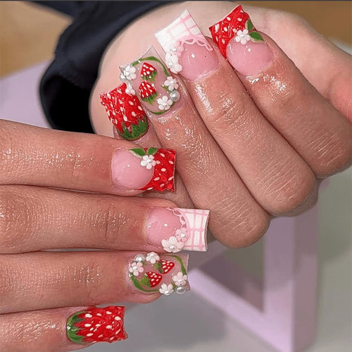 Creative Nail Art in Strawberry Design Bowlift