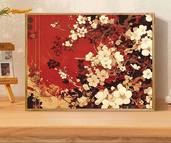 Floral-Themed Decorative Art Print Bowlift