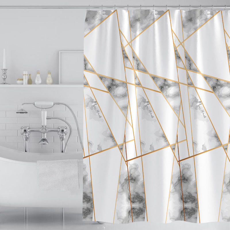 Women's Artistic Geometric Shower Curtain Bowlift