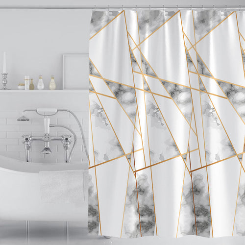 Women's Artistic Geometric Shower Curtain Bowlift