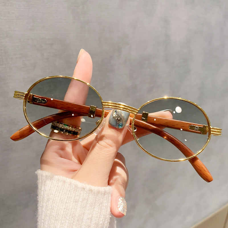 Women's Vintage-Style Sunglasses with Wooden Inner Frame Bowlift