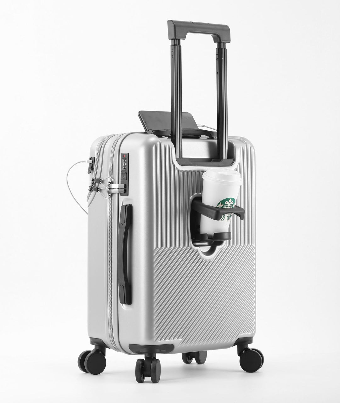 Unisex Smart Tech Compact Carry-On Suitcase Bowlift