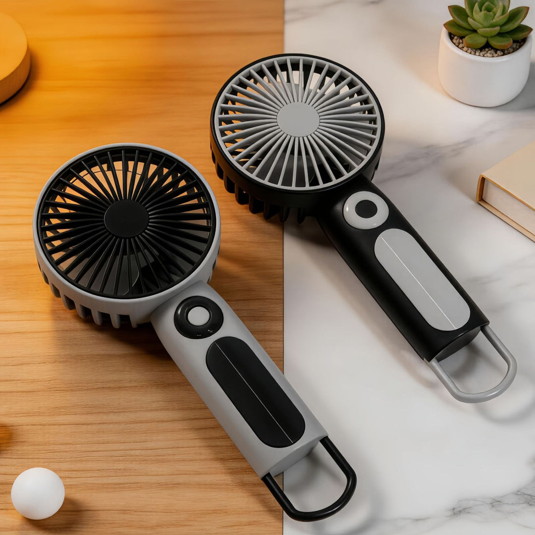 Women's Portable Hand Fan with USB Charging Function and Adjustable Tilt Bowlift