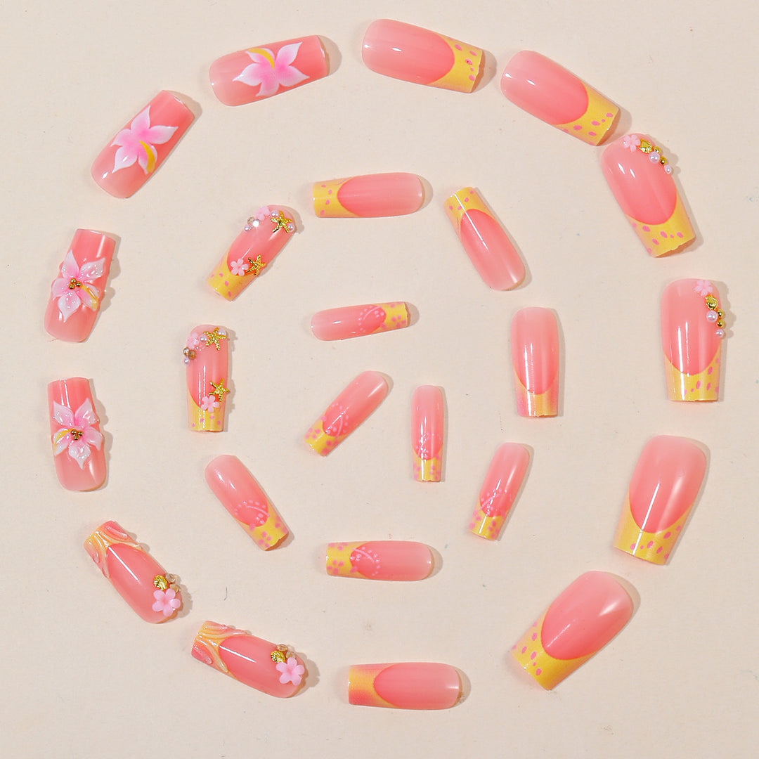 Sea-Inspired Decorative Acrylic Nail Art Extensions Bowlift