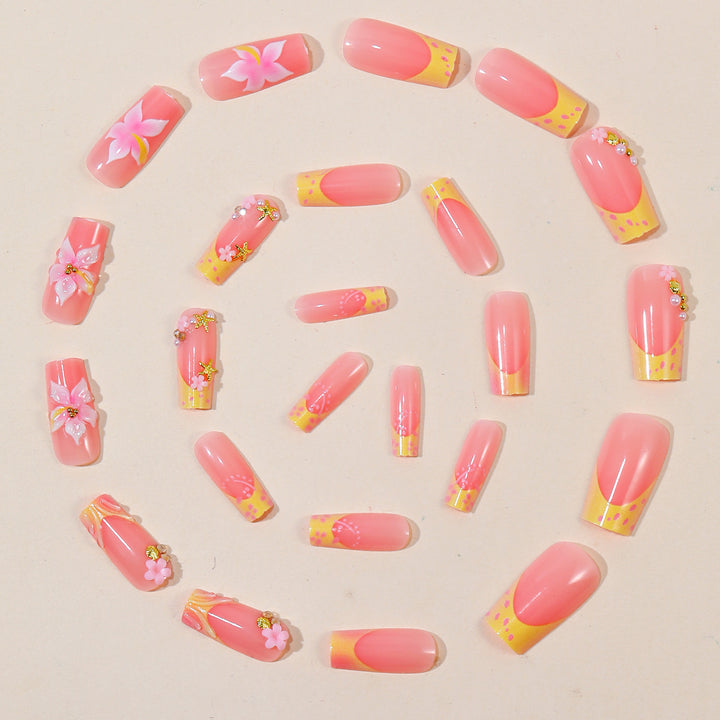 Sea-Inspired Decorative Acrylic Nail Art Extensions Bowlift