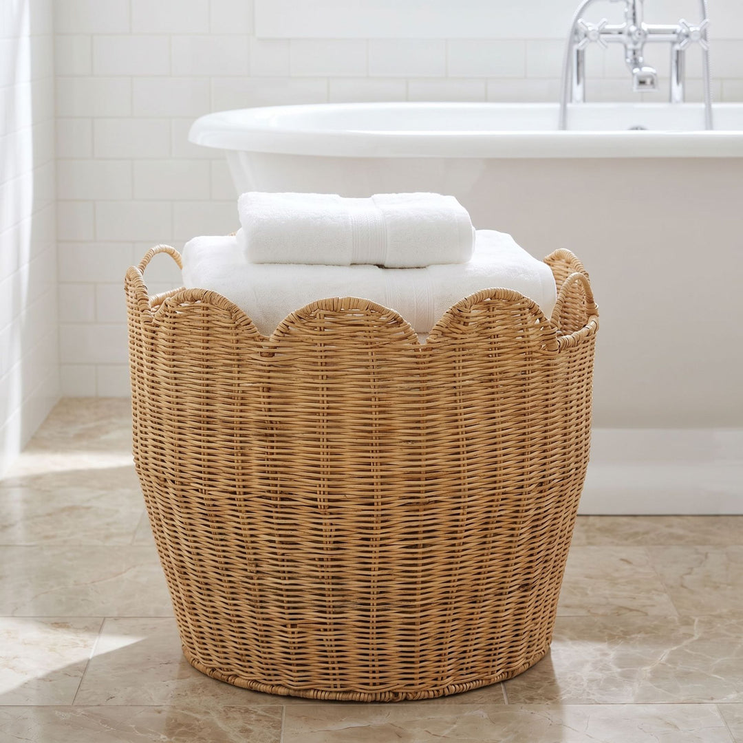 Stylish laundry basket with wave edge Bowlift