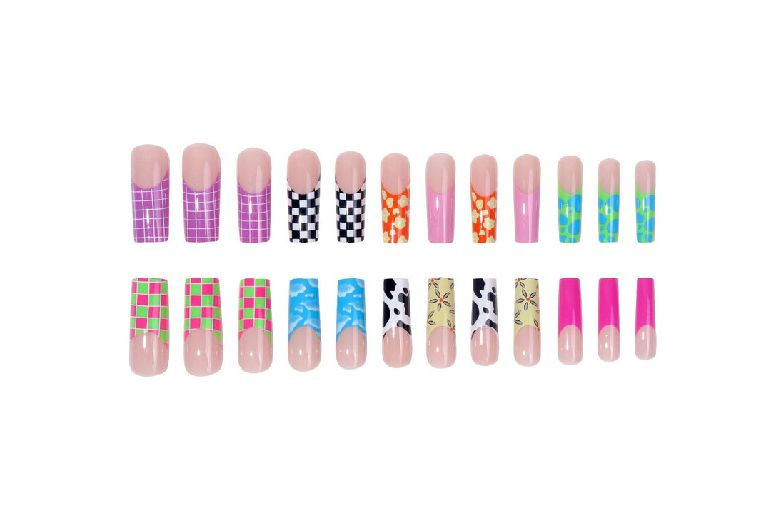 Artistic Geometric Press-On Nails Bowlift