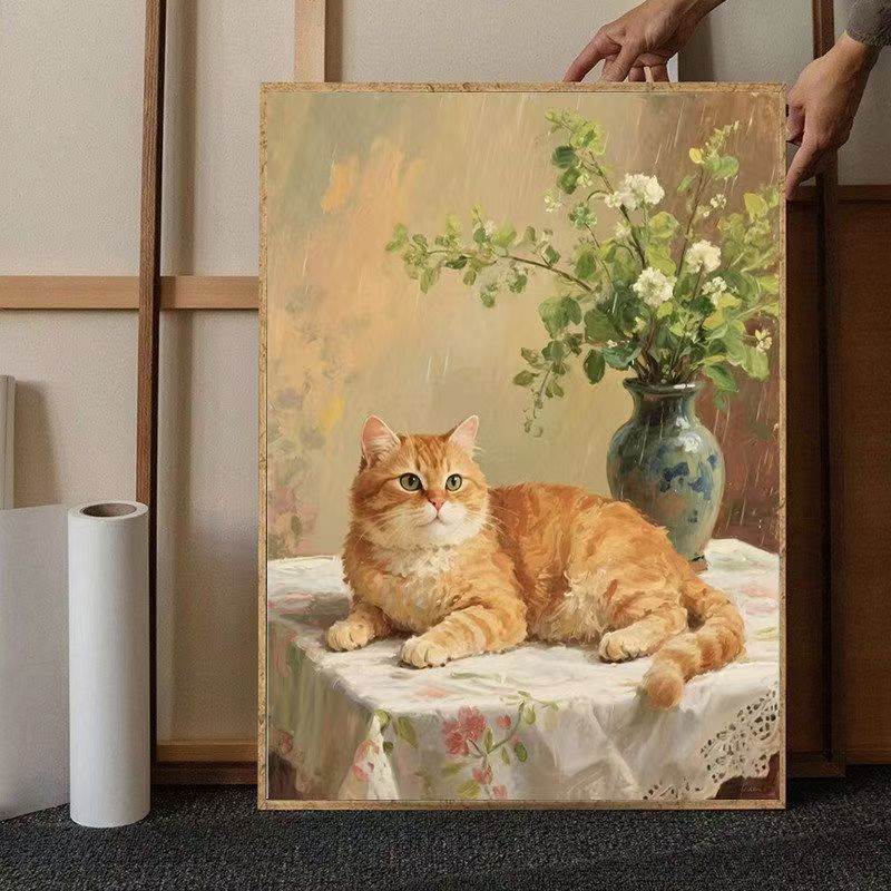 Cat-Themed Nature Wall Art Print Bowlift