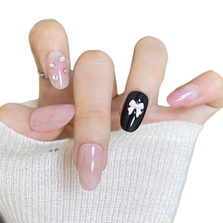 Premium Artistic Long Stiletto Nail Tips with Intricate Embellishments Bowlift