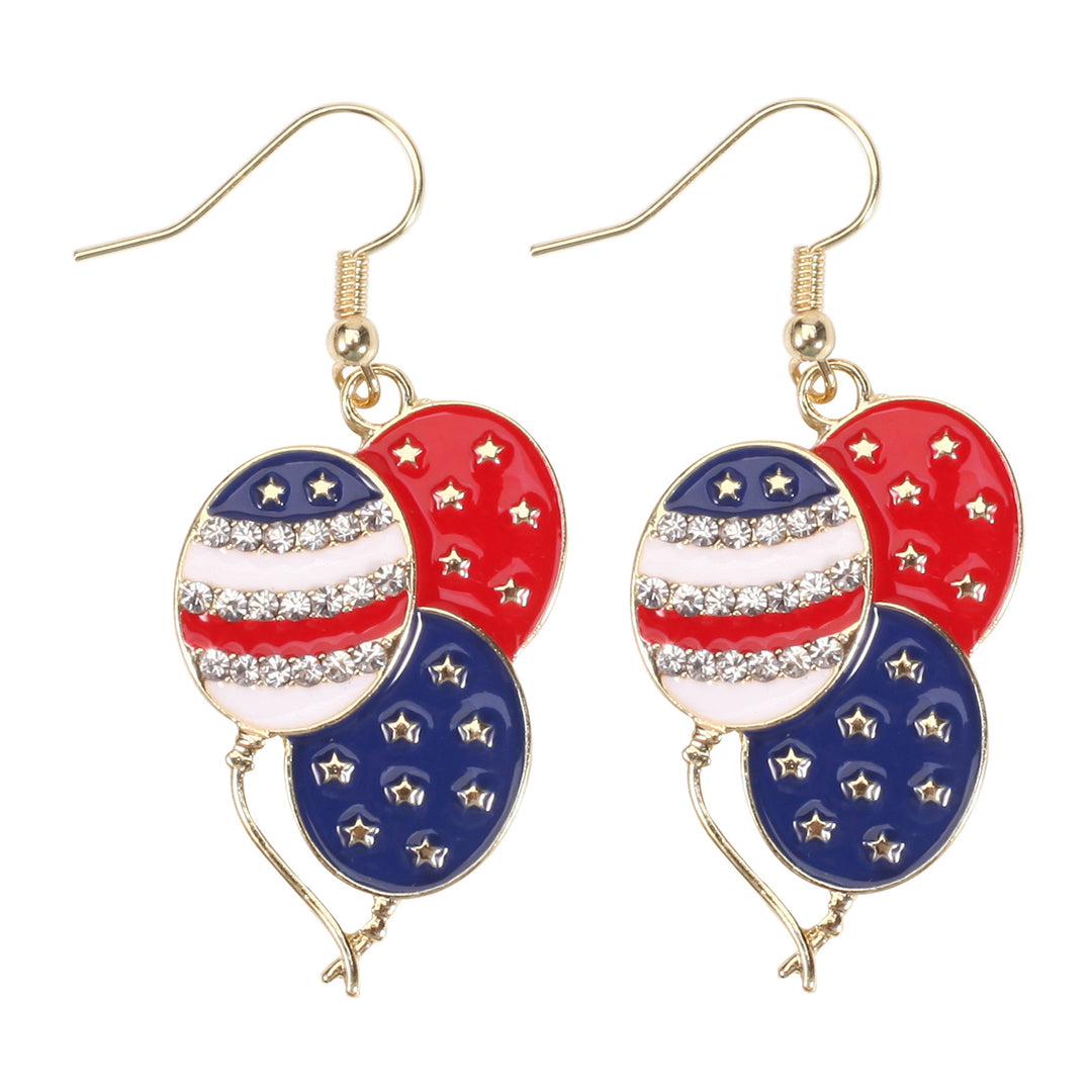 Women's filigree earrings in flag design with crystal stripes and enamel trim Bowlift