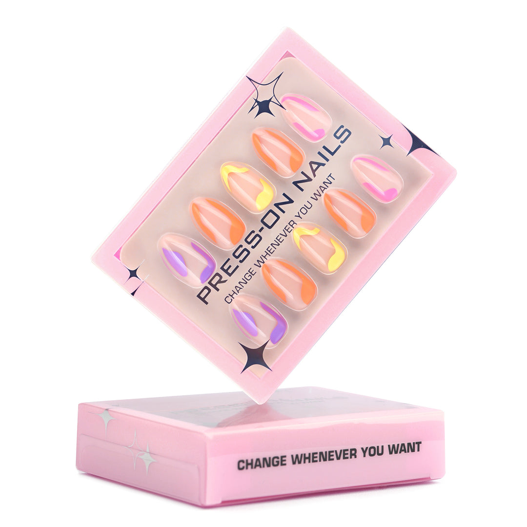 Gradient Color Artificial Nails Bowlift