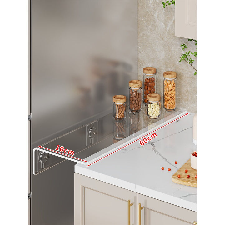Clear Acrylic Corner Adhesive Floating Shelf L-Shaped Small Wall-Mounted Spice and Counter Organizer