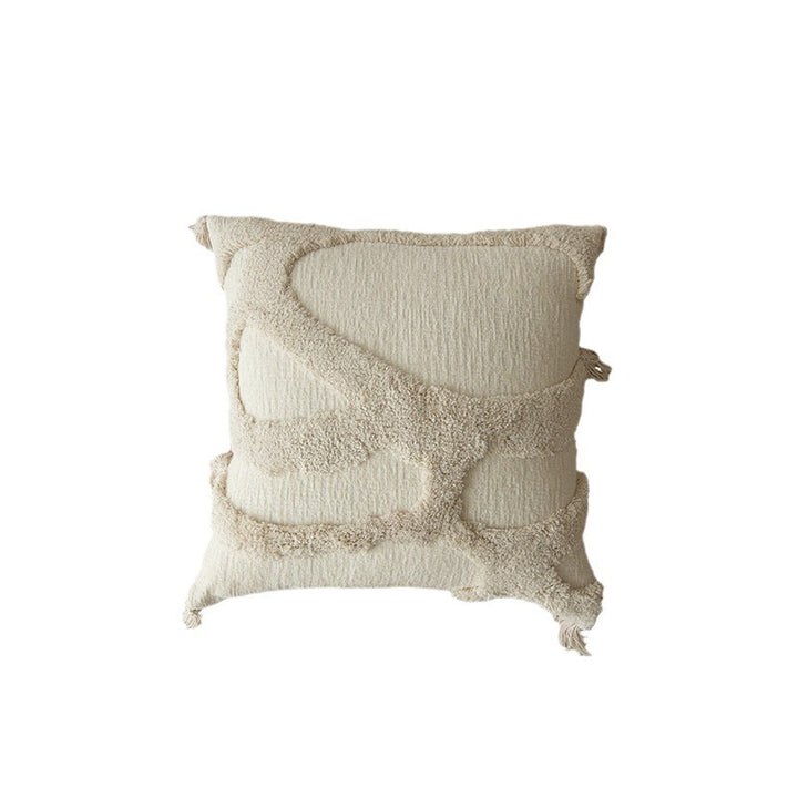 Decorative Tufted Square Throw Pillow with Tassel Corners Bowlift