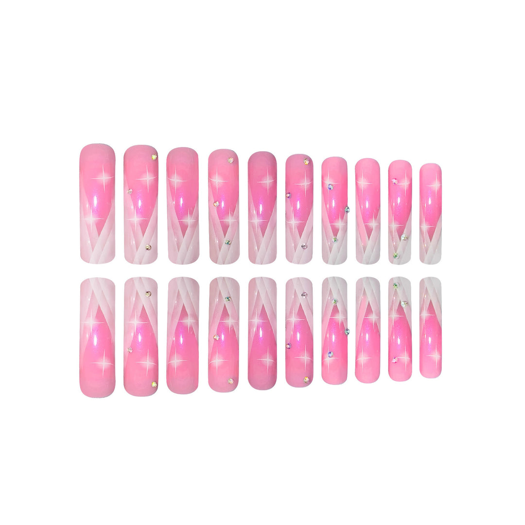 Premium Decorative Long Press-On Nail Extensions Bowlift