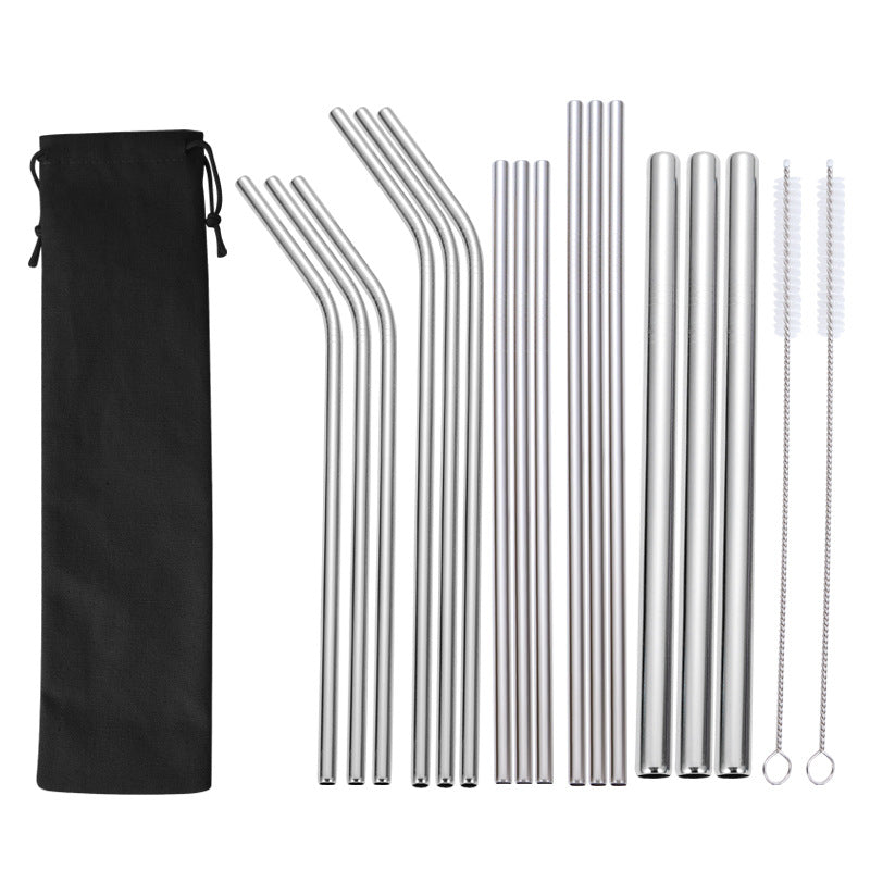 Stainless Steel Straw Set with Cleaning Brushes Bowlift