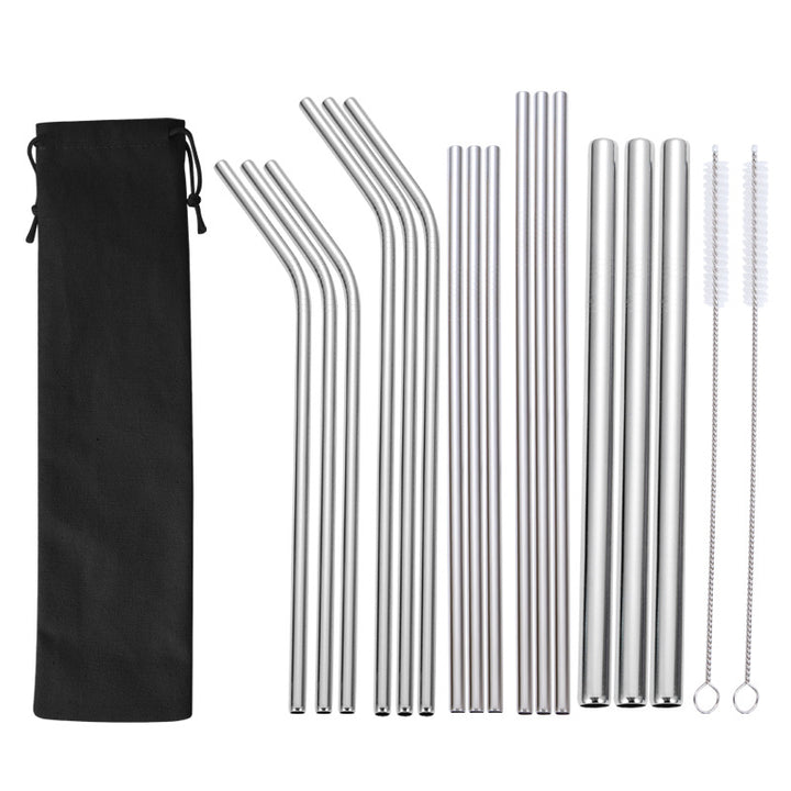 Stainless Steel Straw Set with Cleaning Brushes Bowlift