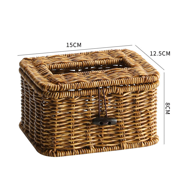 Handmade Wicker Storage Box with Lid Bowlift