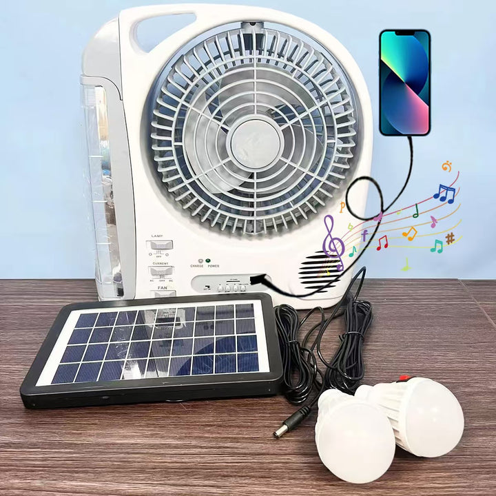 Women Portable Solar Fan with Integrated LED Lighting Bowlift