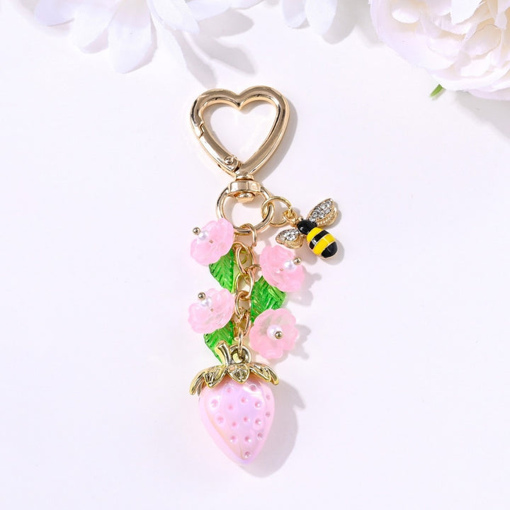 Keychain with Fruity Strawberry Design Bowlift