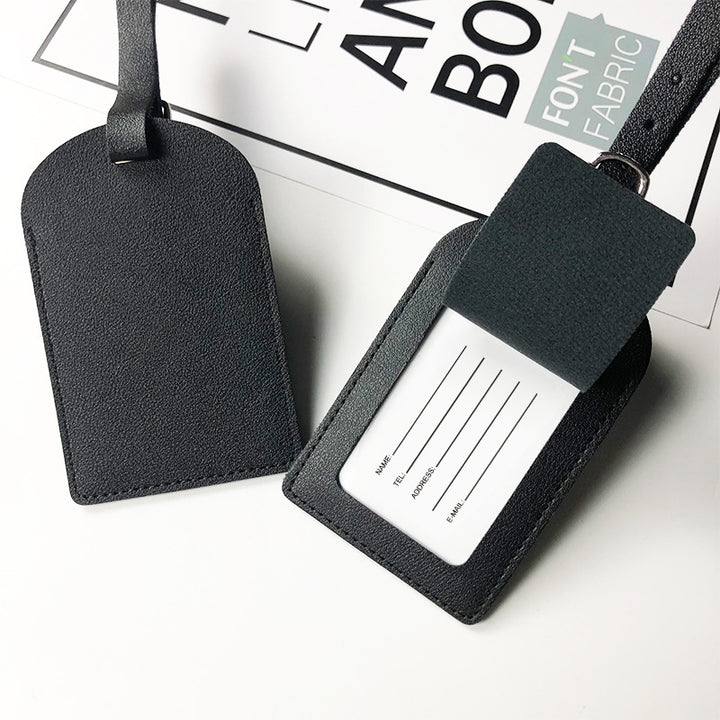 Premium Leather Luggage Tag with Adjustable Strap and ID Window Bowlift