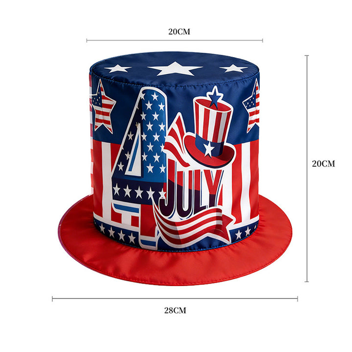 Women's nan Patriotic oversized novelty top hat with foam core and adjustable inner band Bowlift