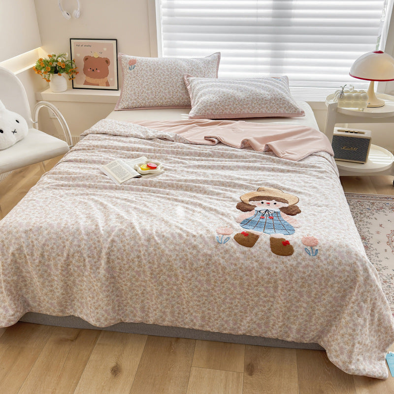 Women Cozy Bedspread with Playful Penguin Design Bowlift
