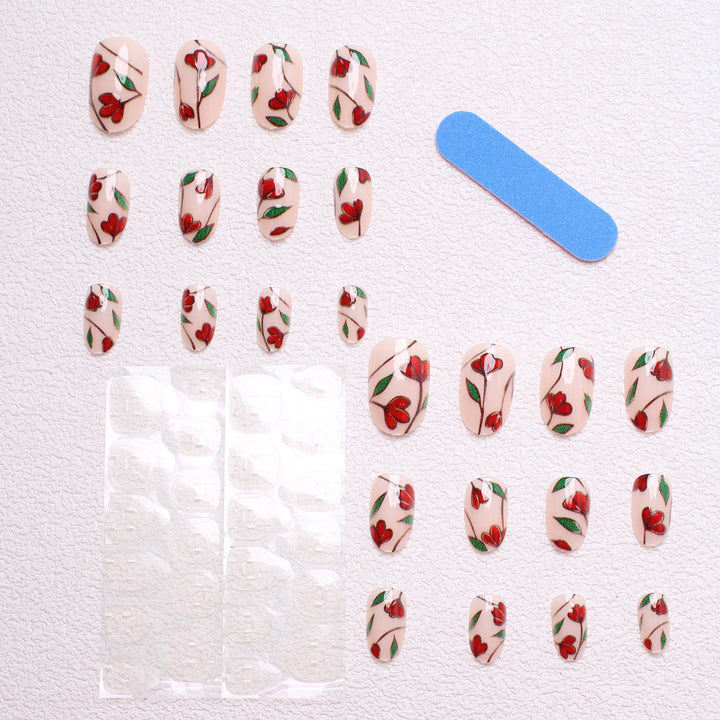 Floral-Designed Press-On Nails Bowlift