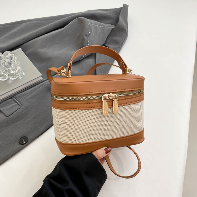 WoChic Leather and Fabric Crossbody Bag Bowlift