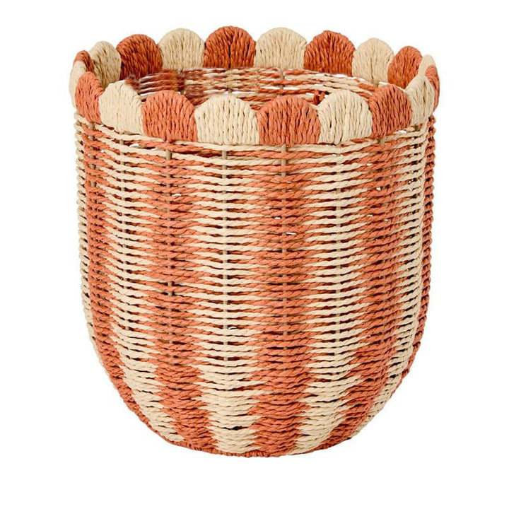 Handwoven storage basket with wave edge Bowlift