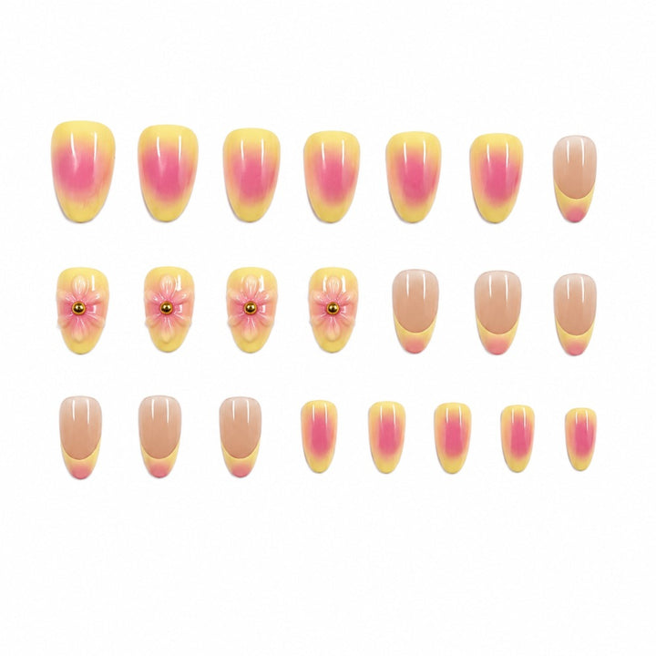 Artistic Floral Press-On Nail Set Bowlift 1787395270