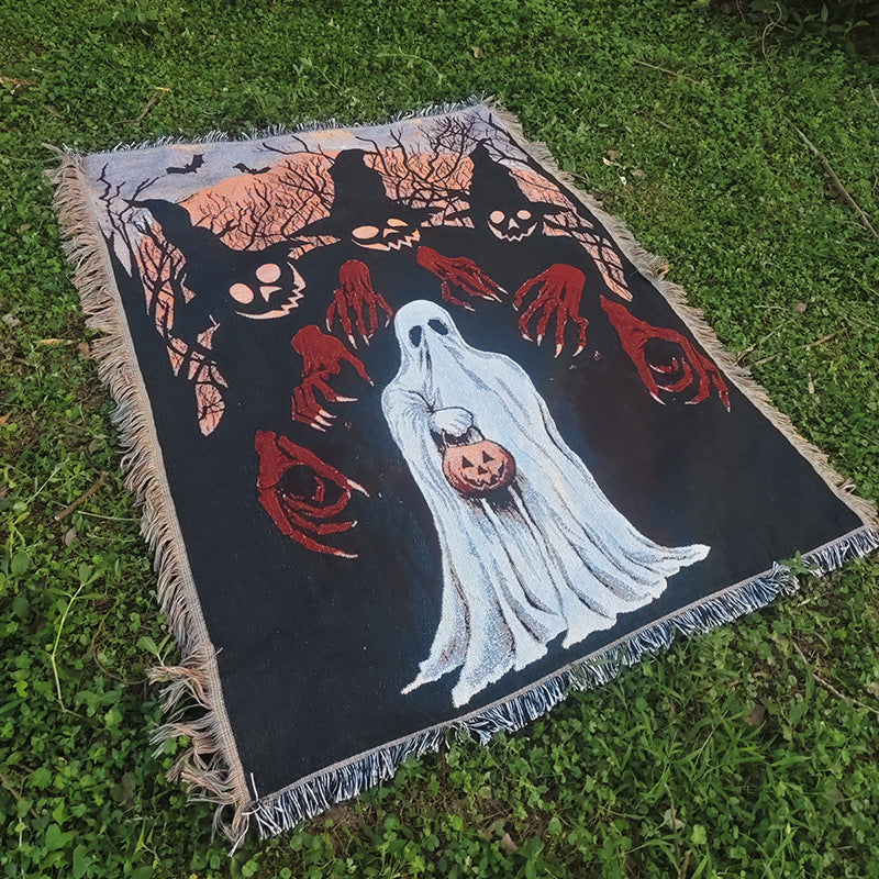 Spooky Halloween-Themed Throw Blanket