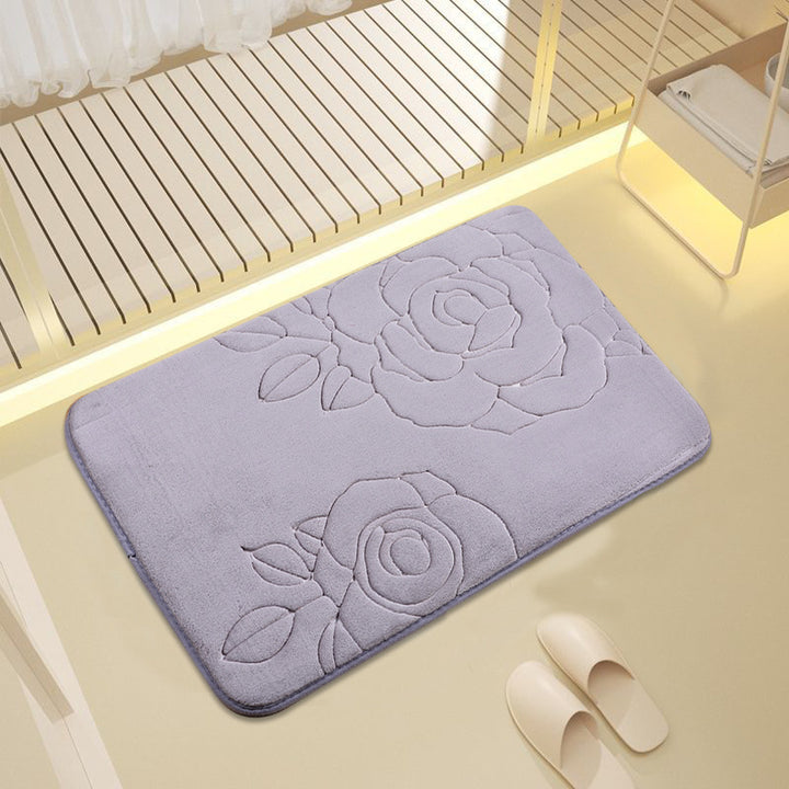 Decorative Rose Pattern Bath Mat Bowlift