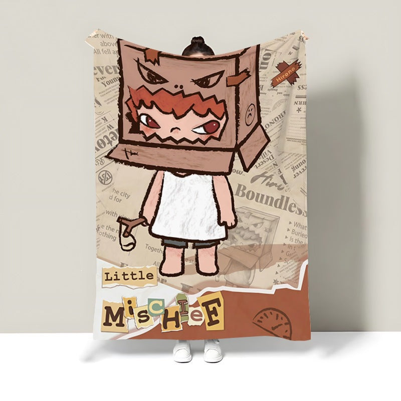 Cartoon-Themed Decorative Blanket