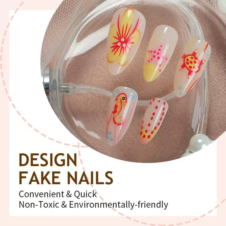 Nail set with maritime design and vibrant 3D motifs Bowlift