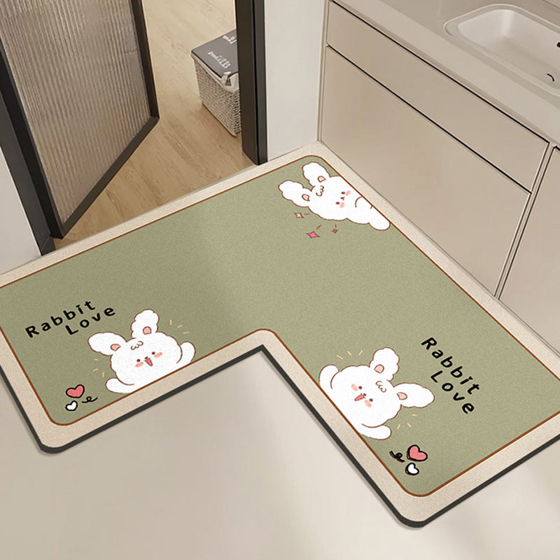 Cute Rabbit Print Bath Mat Bowlift
