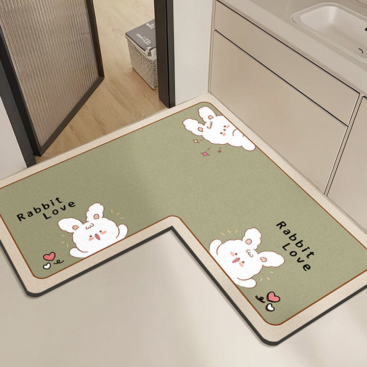 Cute Rabbit Print Bath Mat Bowlift