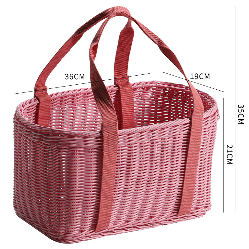 Unisex Robust braided shopping basket with comfortable fabric handles Bowlift