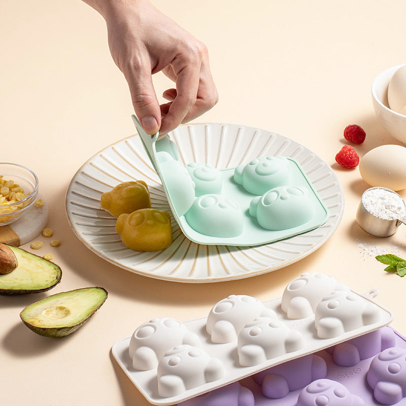 Silicone Ice Cube Mold with Cute Bear Head Design Bowlift