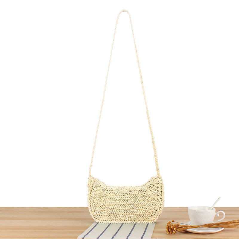 Shoulder bag made of natural woven material with stylish design Bowlift