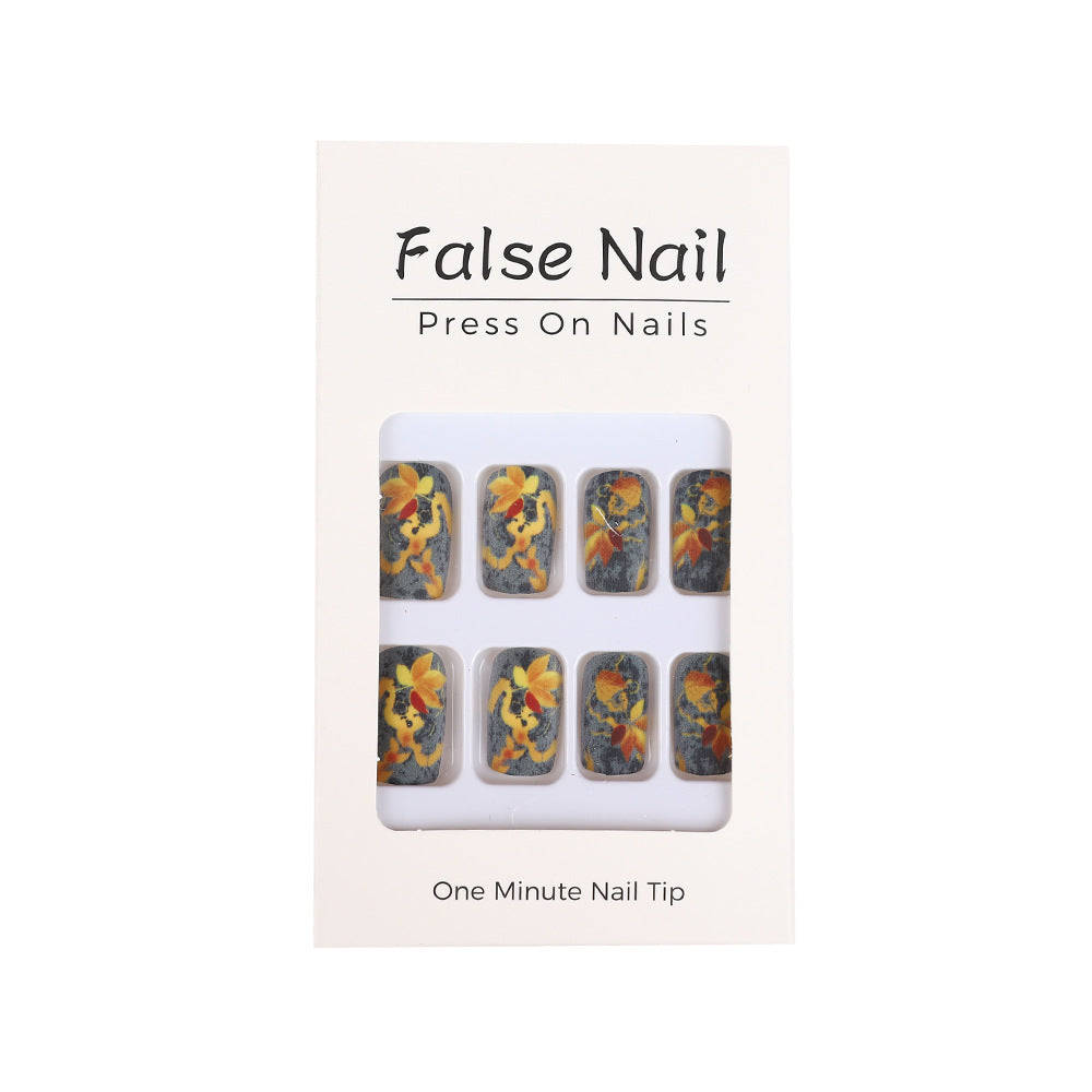 Artificial nails with colorful flower designs Bowlift