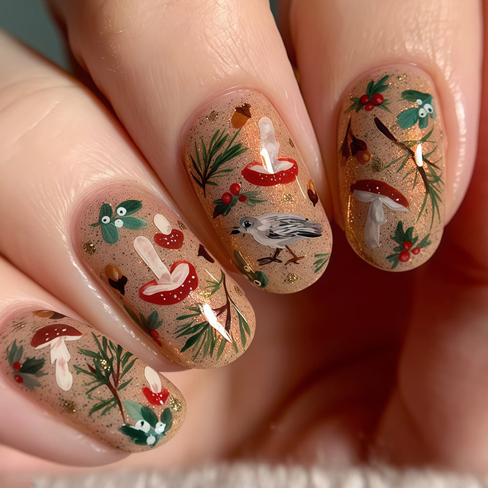 Seasonal Themed Press-On Nail Art Set Bowlift