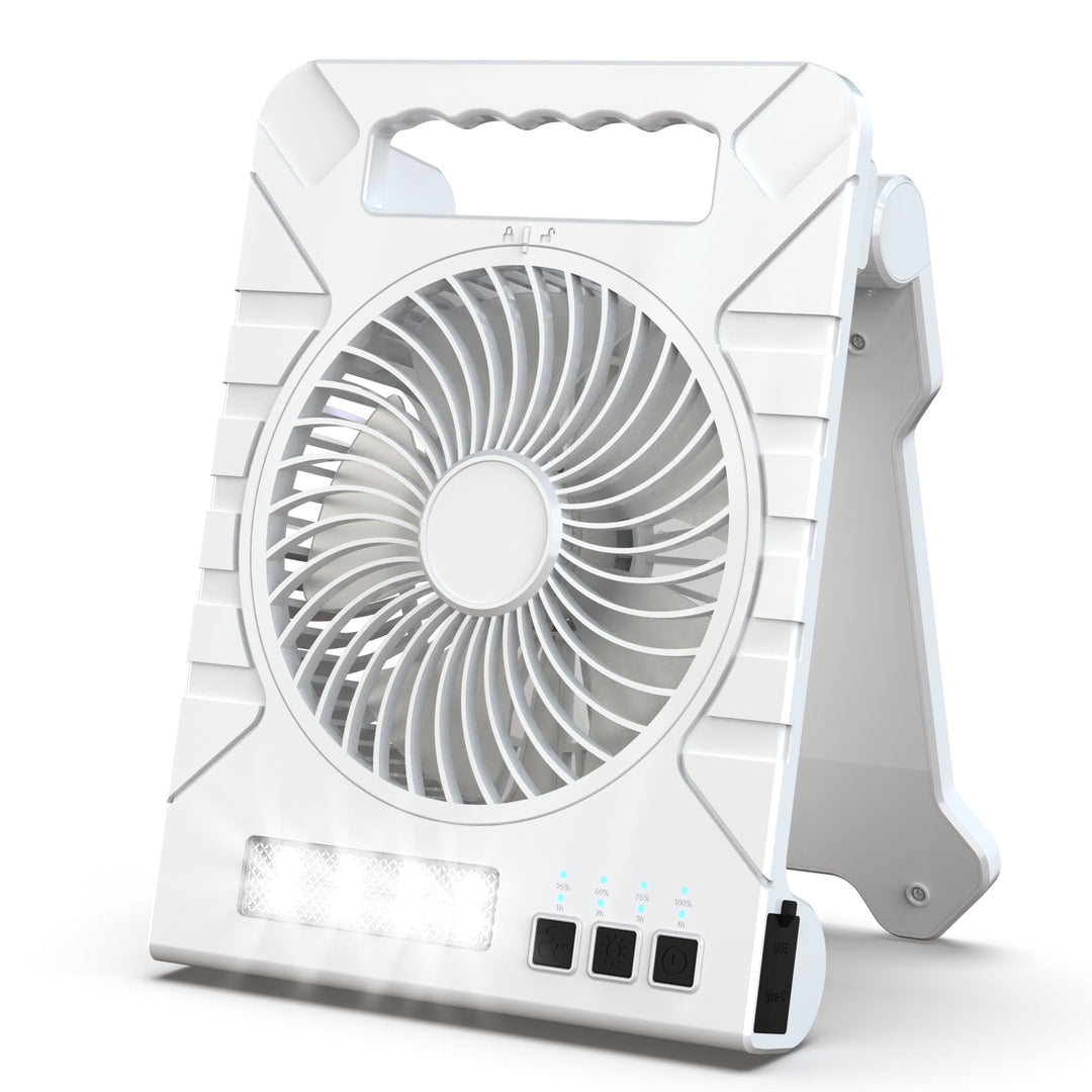Portable Rechargeable LED Fan with Adjustable Stand Bowlift