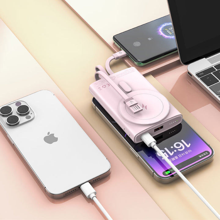 Portable high-performance power bank with integrated cable management Bowlift