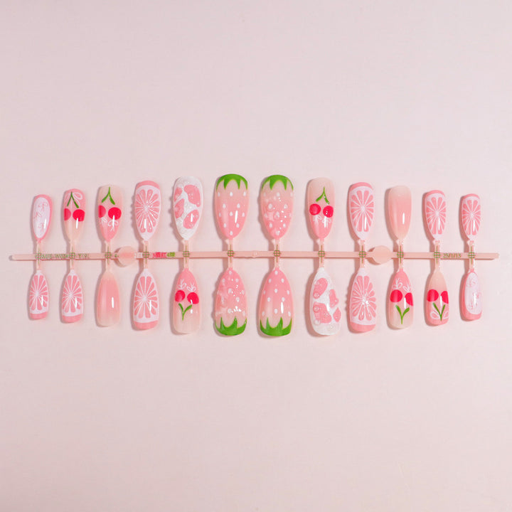 Premium Press-On Nail Set with Decorative Accents Bowlift