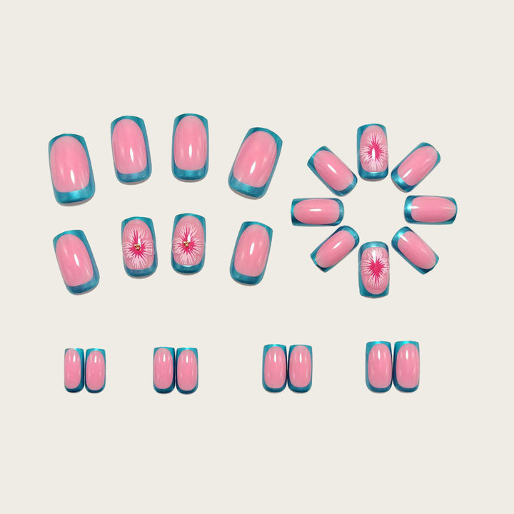 Artificial nails with floral 3D design Bowlift
