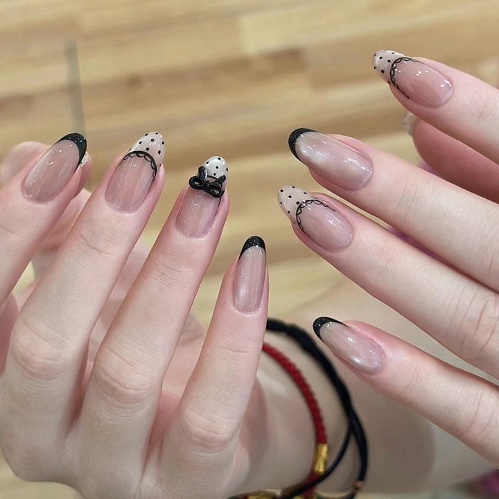 Premium Long Almond-Shaped Press-On Nails Bowlift