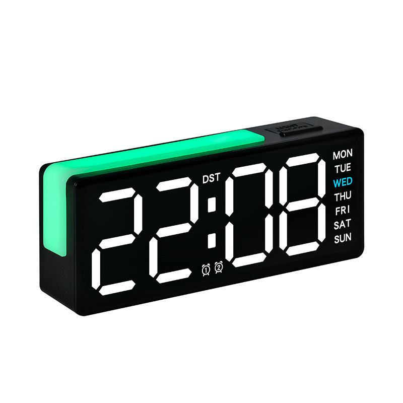 Digital LED Alarm Clock with Integrated Temperature and Day of Week Display Bowlift