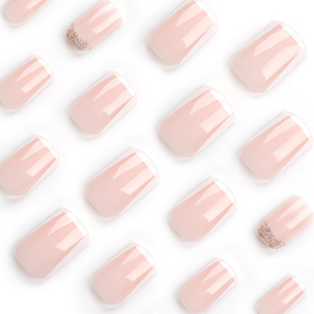 Artistic nail extensions with French design Bowlift